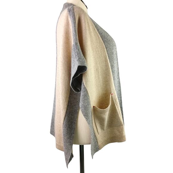 LABEL+thread SZ S Wool/Cashmere Kaia Sleeveless Cardigan in Barley & Gray $248 - Picture 3 of 7
